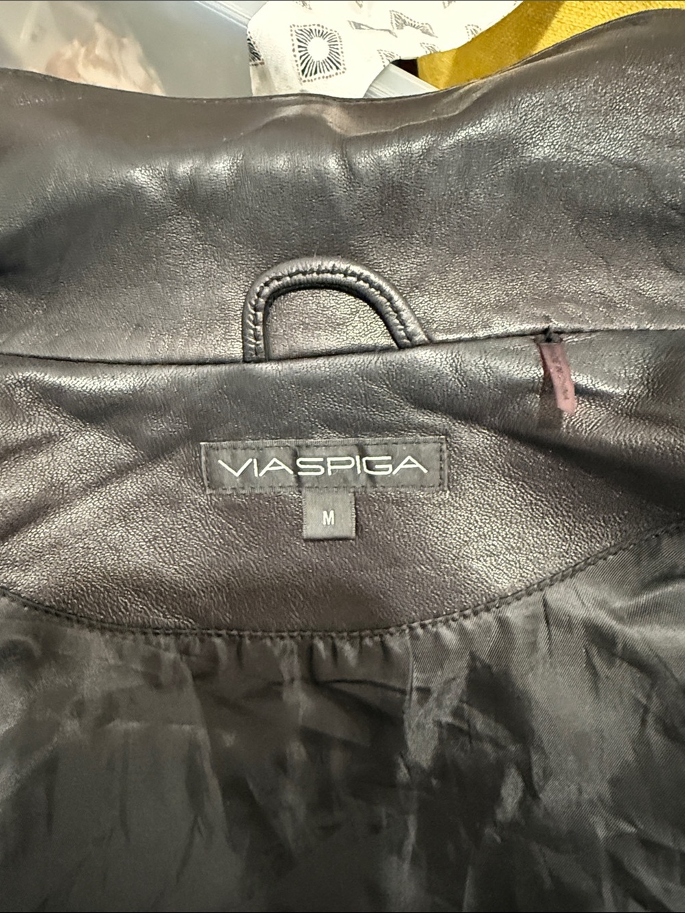 Via Spiga Black Leather Asymmetric Zip Moto Jacket with Gold Hardware Size M - Picture 6 of 7